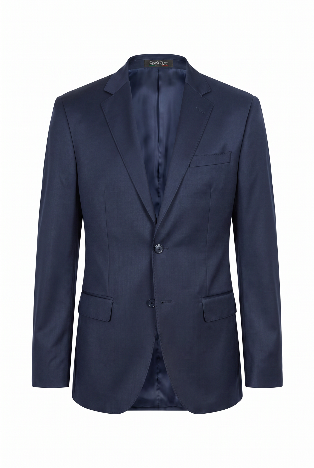 Costume Slim Italiano Poliviscose Azul Marinho - paletó com etiqueta Social à Rigor