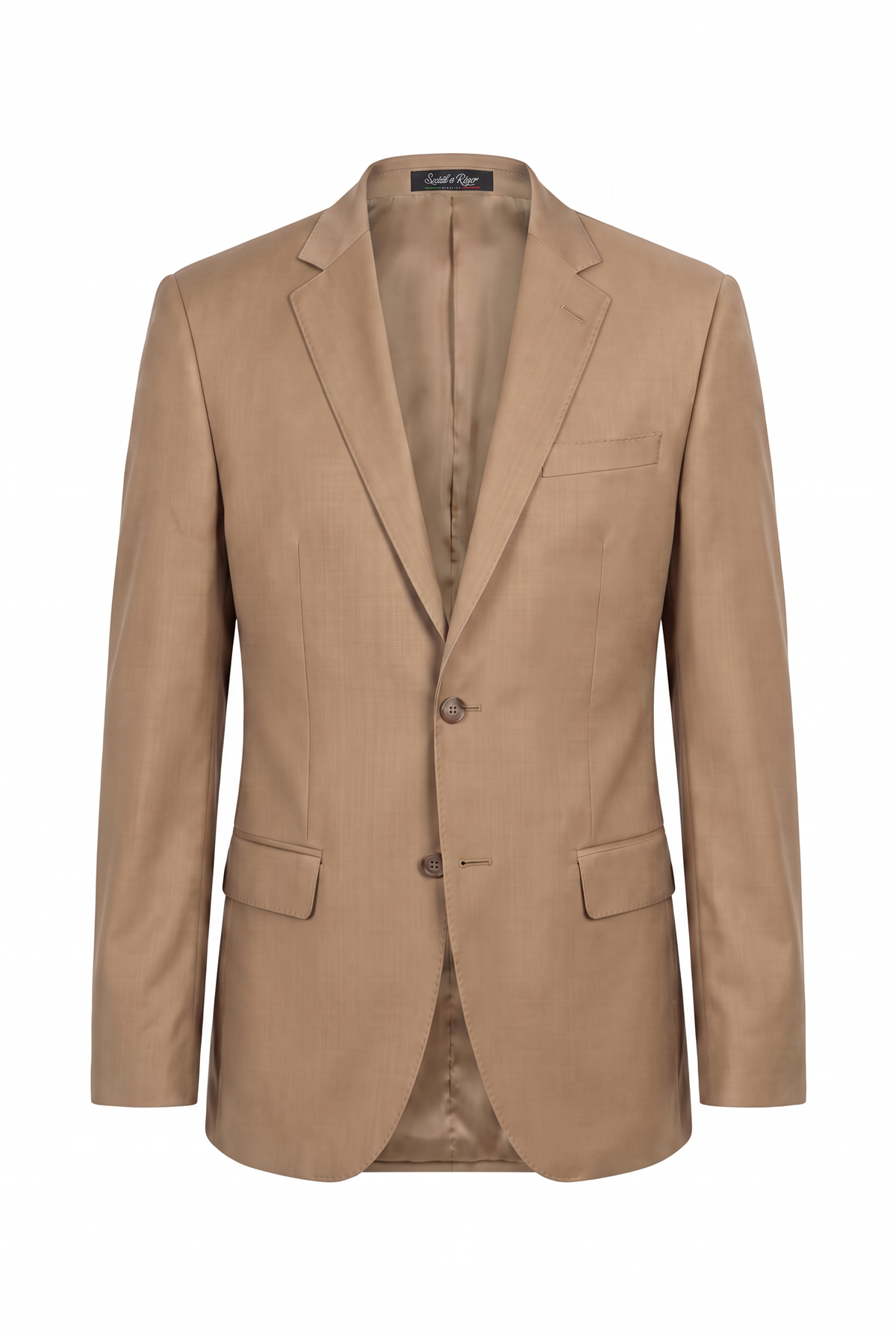 Terno Plus Size Slim Italiano Poliviscose - Cáqui