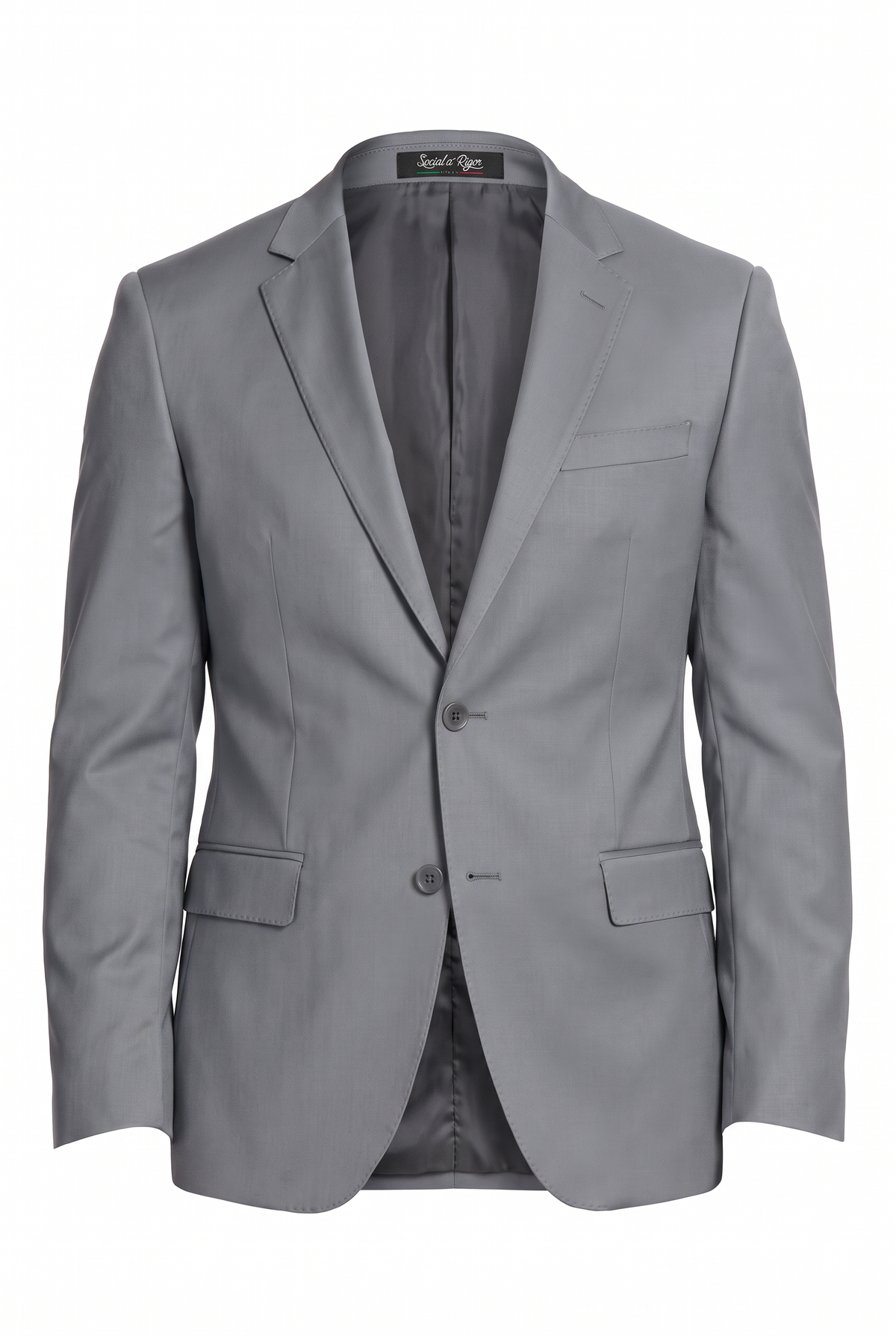 Costume Slim Italiano Poliviscose - Cinza Médio