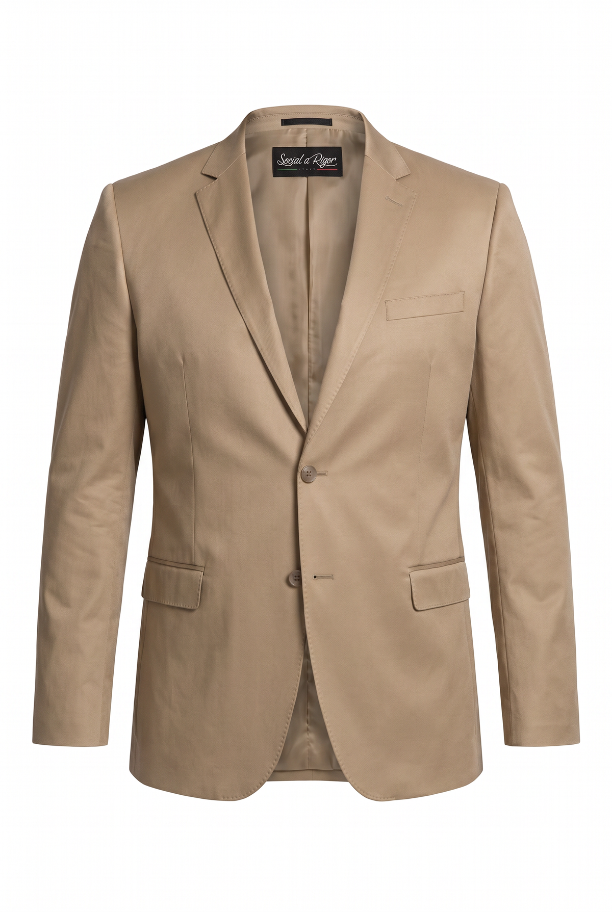 Costume Plus Size Slim Italiano Poliviscose - Cáqui