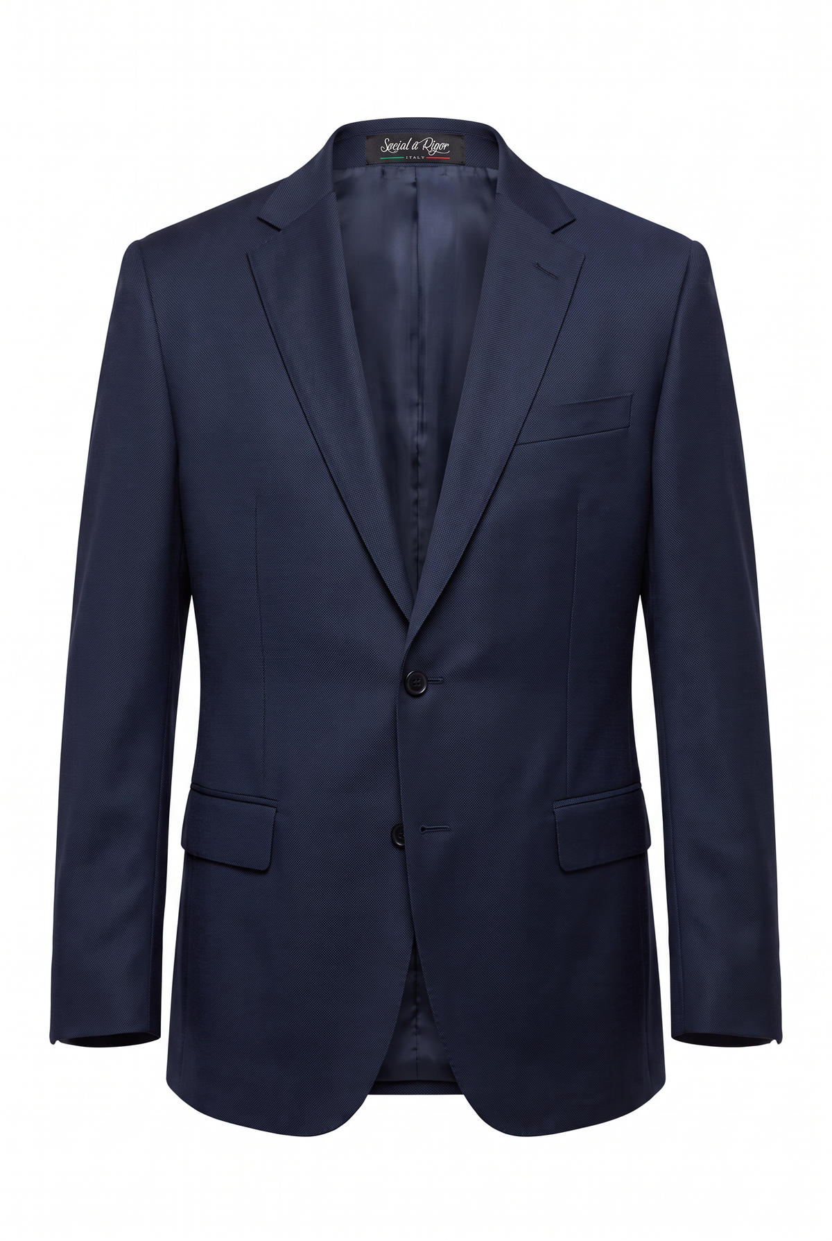 Costume Plus Size Slim Italiano Lã Fria - Azul Marinho