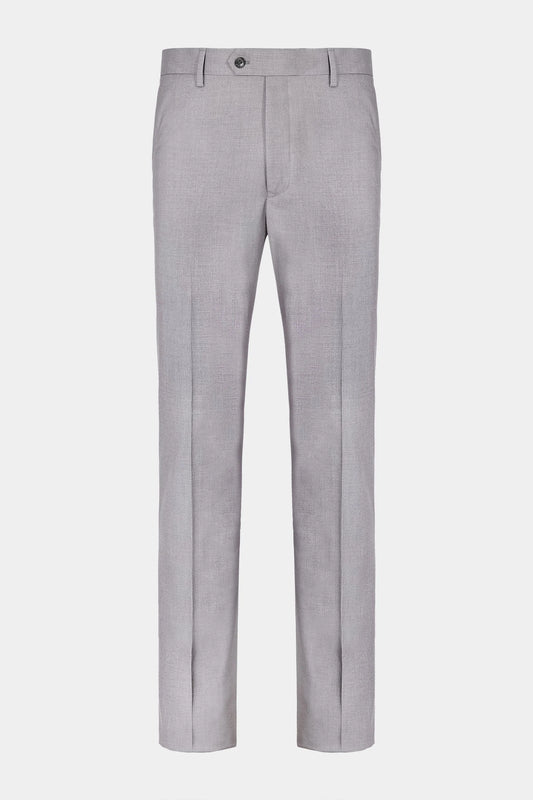 Calça Regular Italiano Microfibra - Cinza Claro