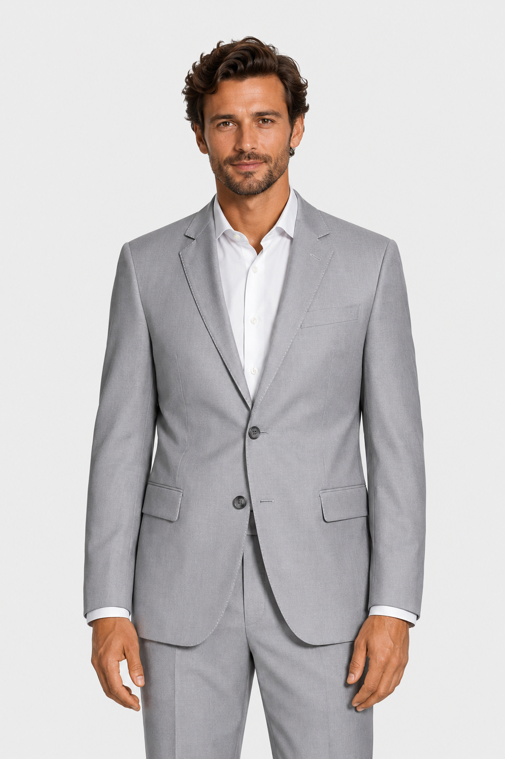 Costume Regular Italiano Microfibra - Cinza Claro