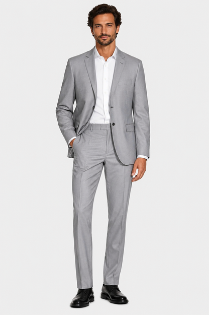 Costume Regular Italiano Microfibra - Cinza Claro