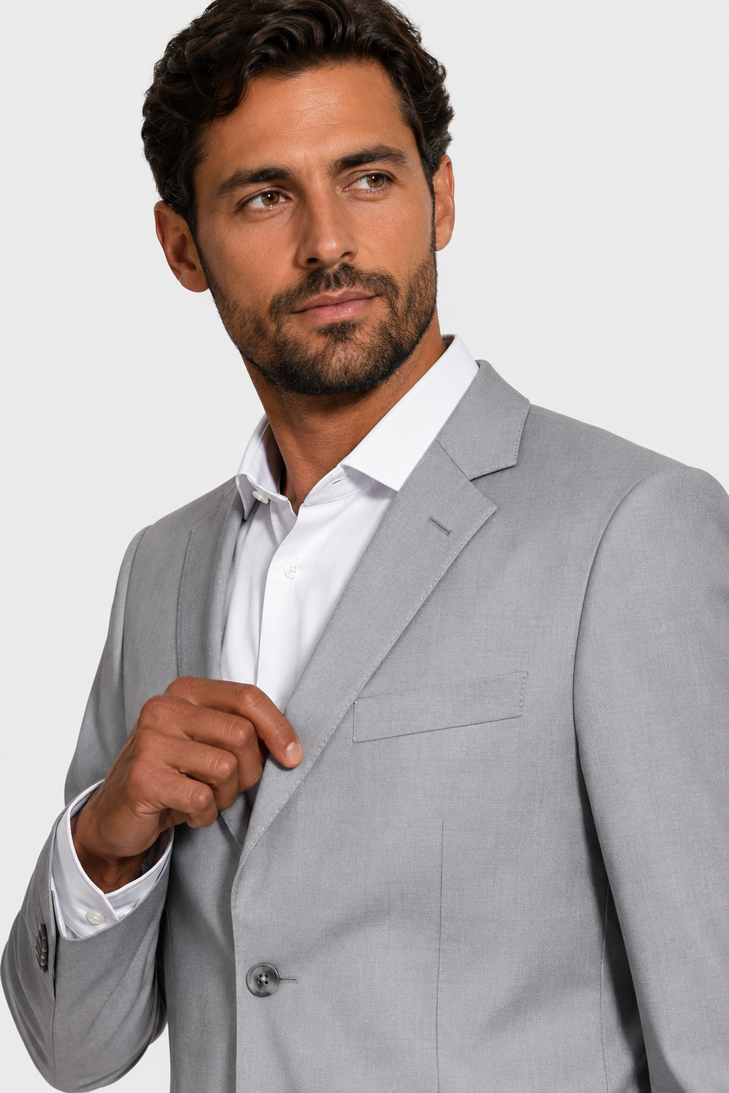 Costume Regular Italiano Microfibra - Cinza Claro