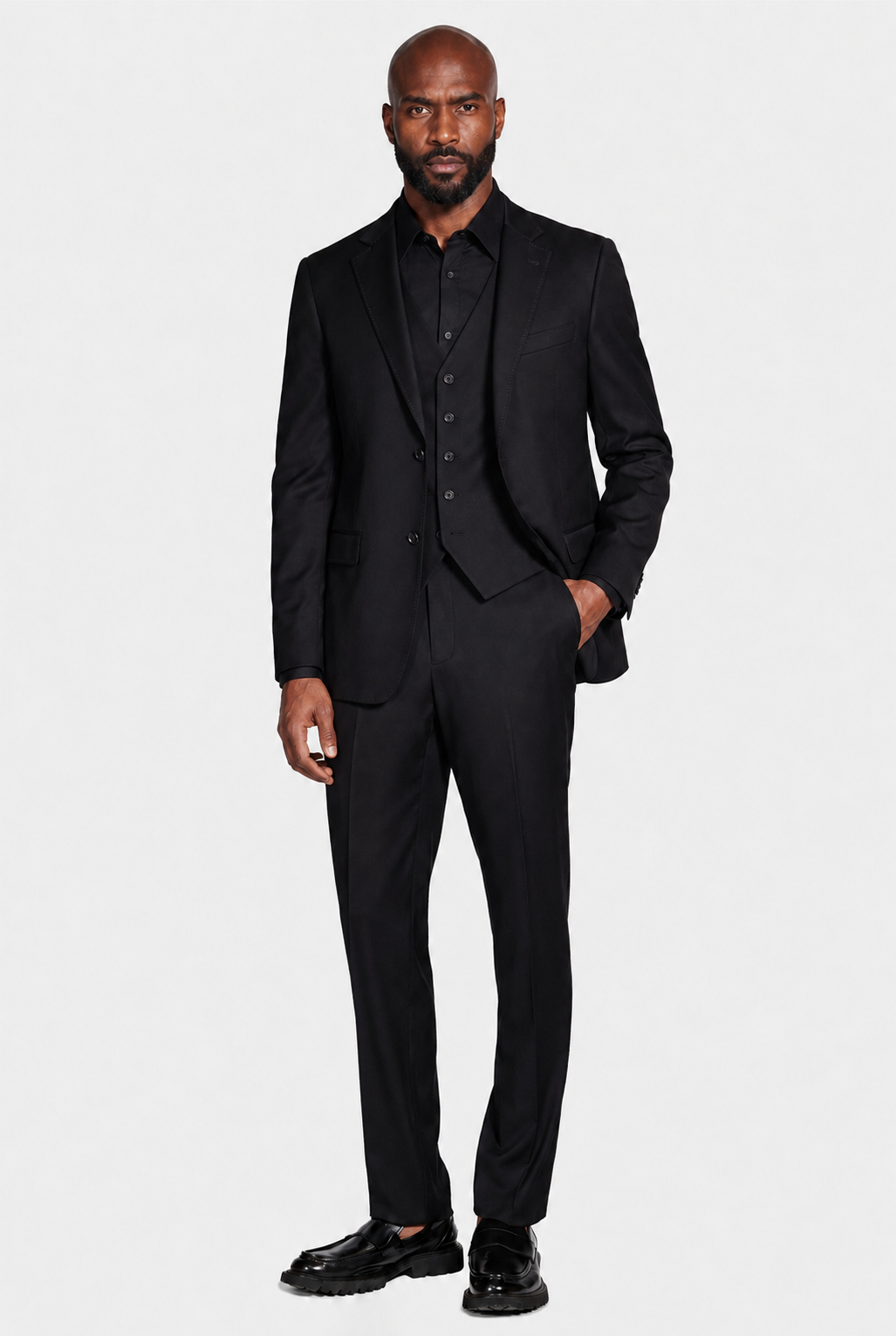 Terno Regular Italiano Microfibra - Preto