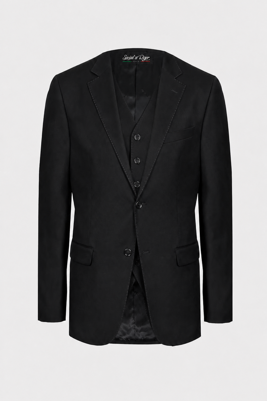 Terno Regular Italiano Microfibra - Preto