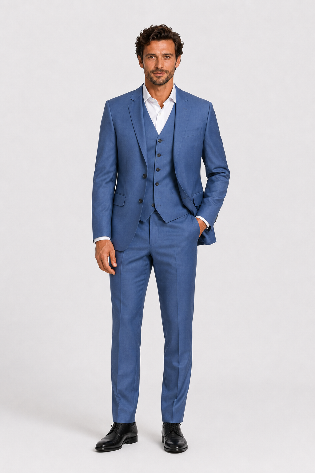 Terno Slim Italiano Poliviscose - Azul Índico