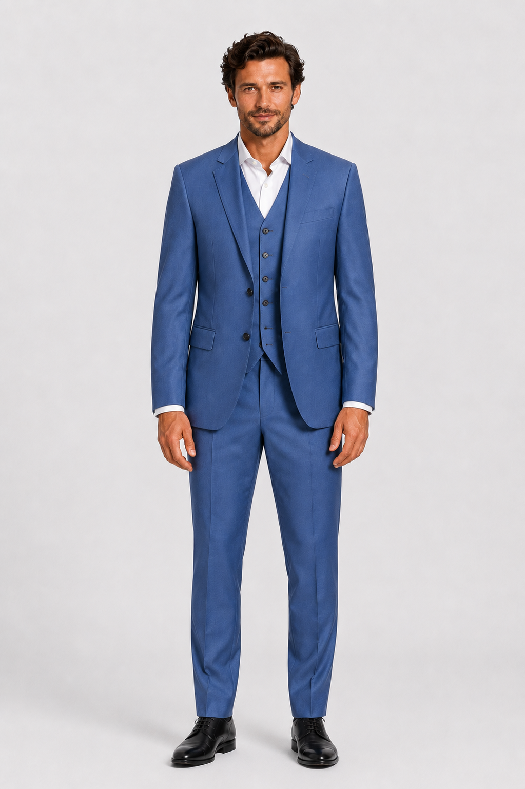 Terno Slim Italiano Poliviscose - Azul Índico