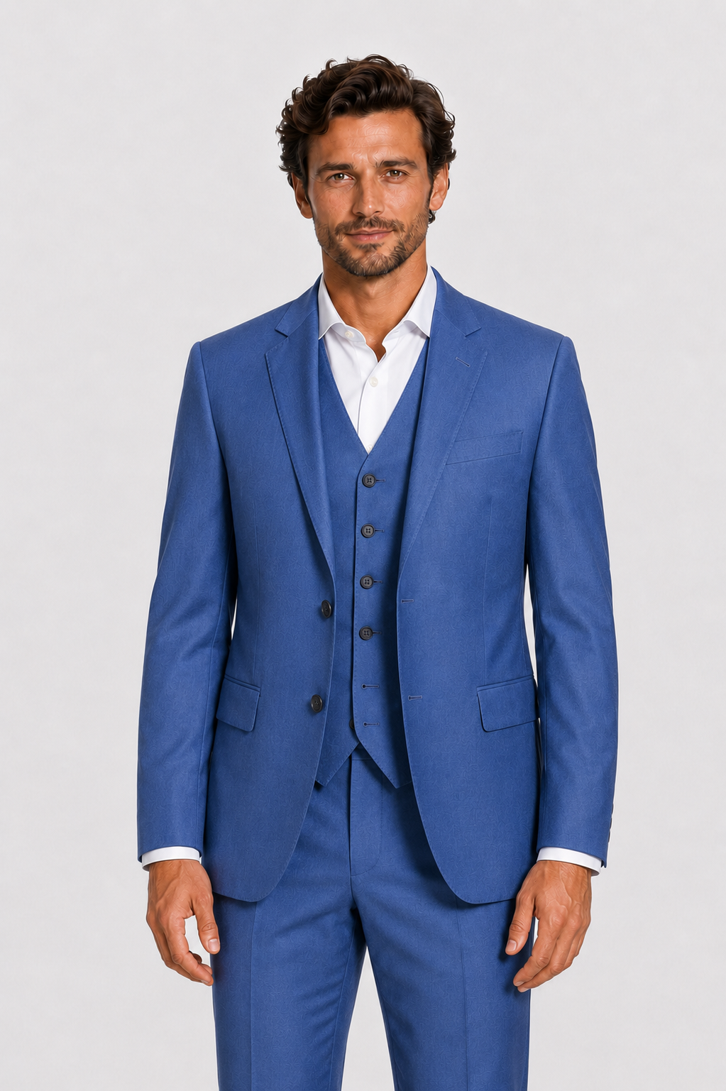 Terno Slim Italiano Poliviscose - Azul Índico