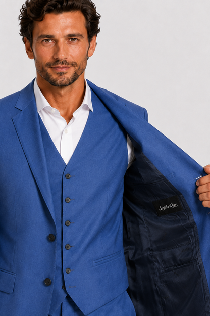 Terno Slim Italiano Poliviscose - Azul Índico