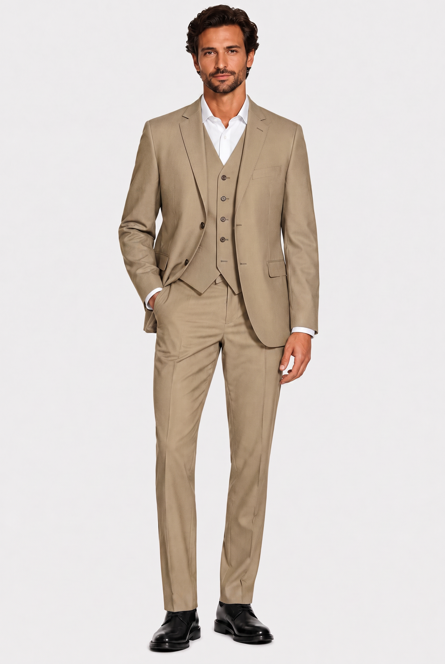 Calça Regular Italiano Microfibra Cáqui