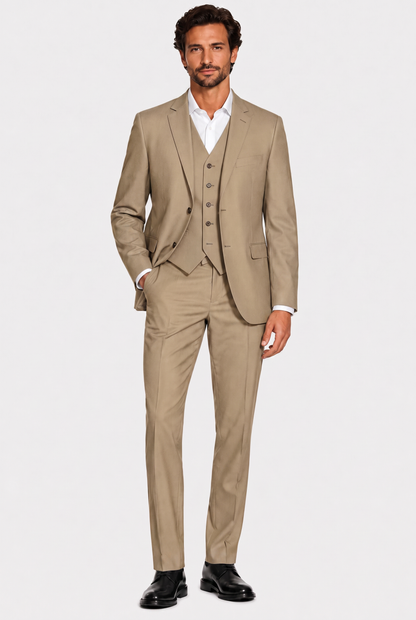 Calça Regular Italiano Microfibra Cáqui