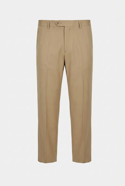 Calça Regular Italiano Microfibra Cáqui - produto frontal