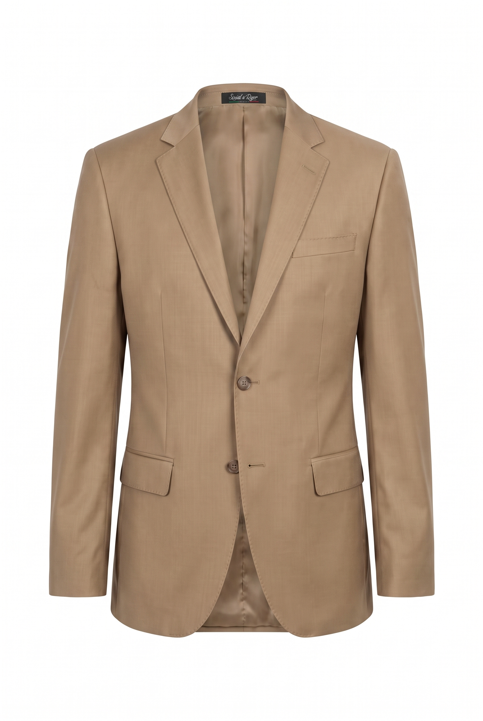 Blazer Slim Italiano Poliviscose Cáqui - produto com etiqueta Social à Rigor