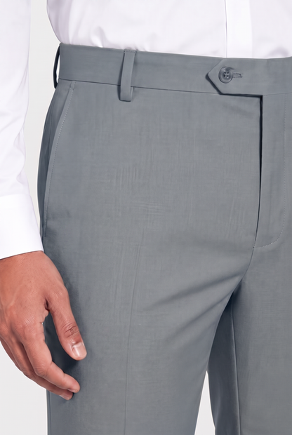 Terno Regular Italiano Microfibra Cinza Aço - calça