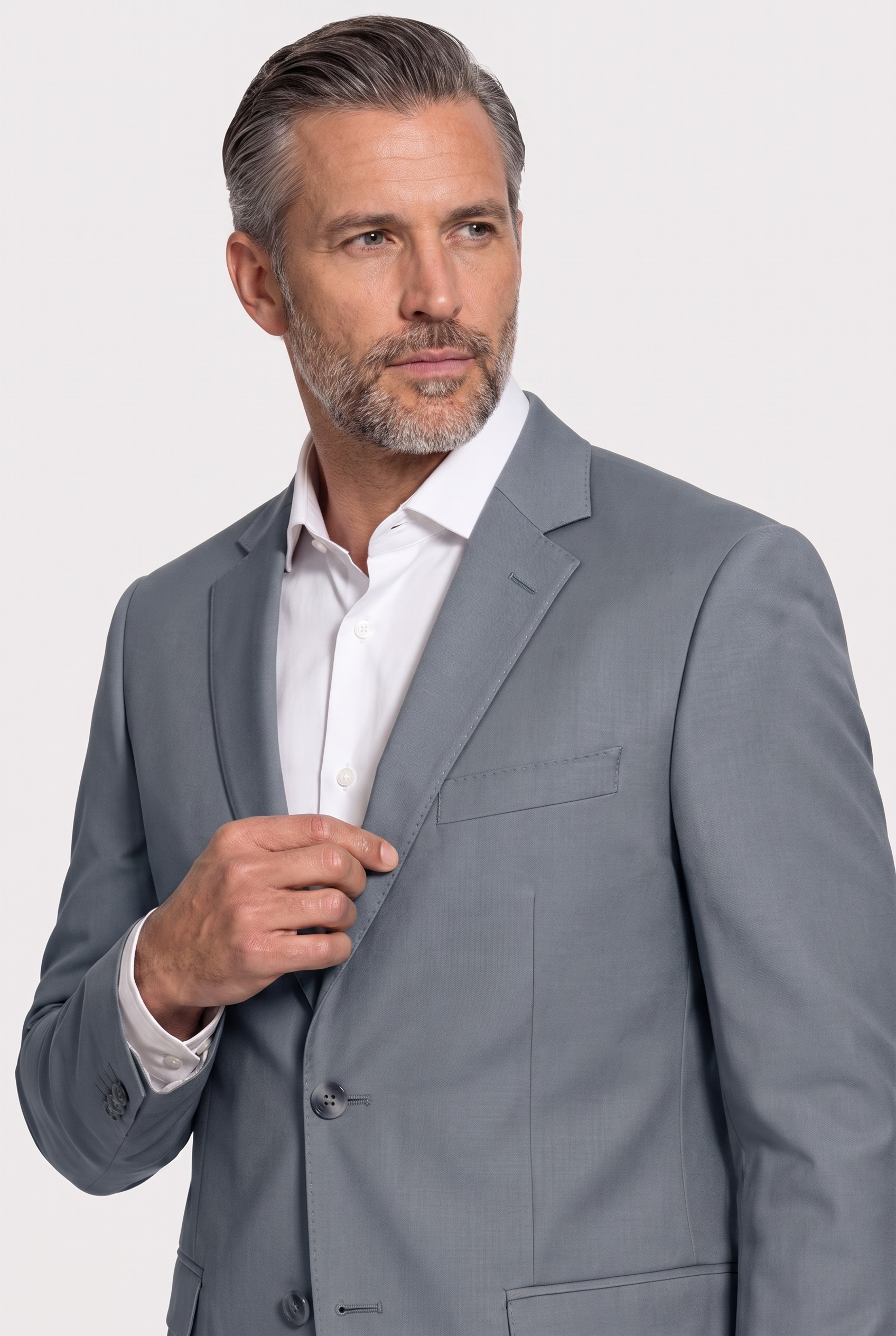 Costume Regular Italiano Microfibra Cinza Aço