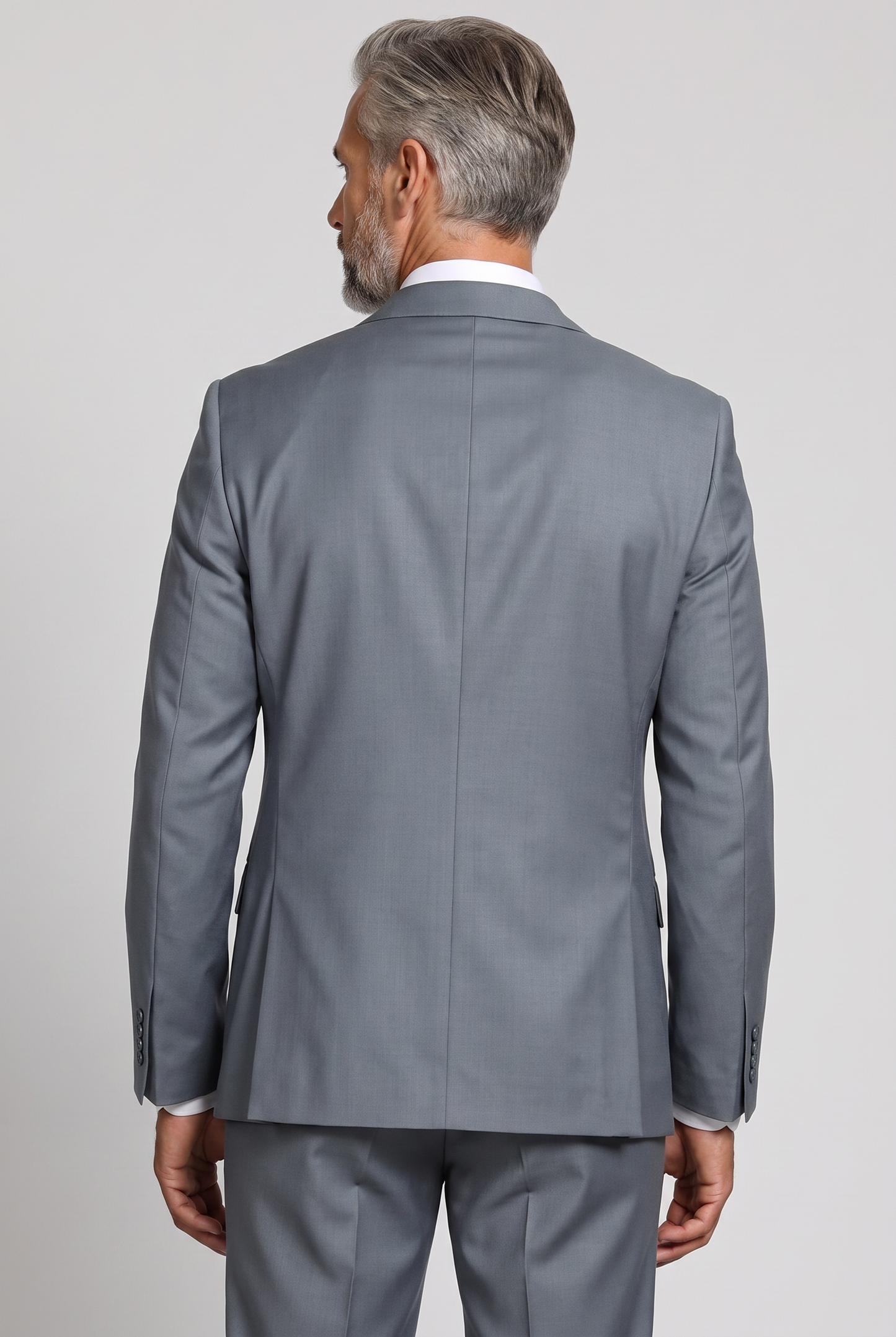 Costume Regular Italiano Microfibra Cinza Aço