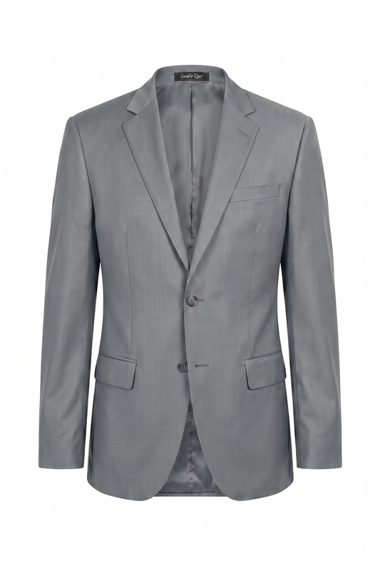 Blazer Slim Italiano Poliviscose Cinza Aço - produto com etiqueta Social à Rigor