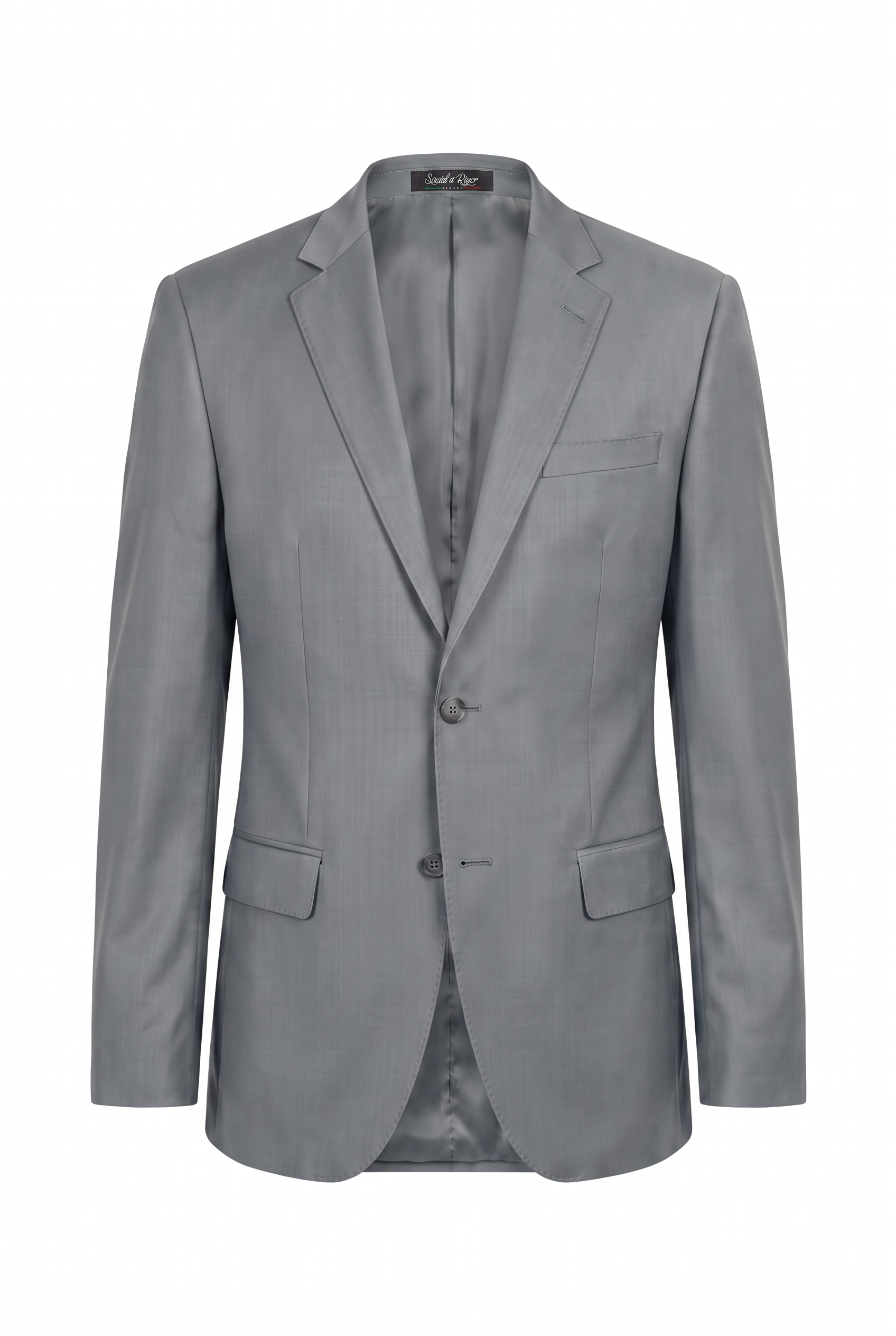 Costume Slim Italiano Poliviscose Cinza Aço - paletó com etiqueta Social à Rigor