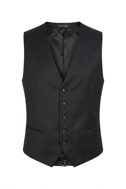 Colete Slim Italiano Poliviscose Preto - produto com etiqueta Social à Rigor