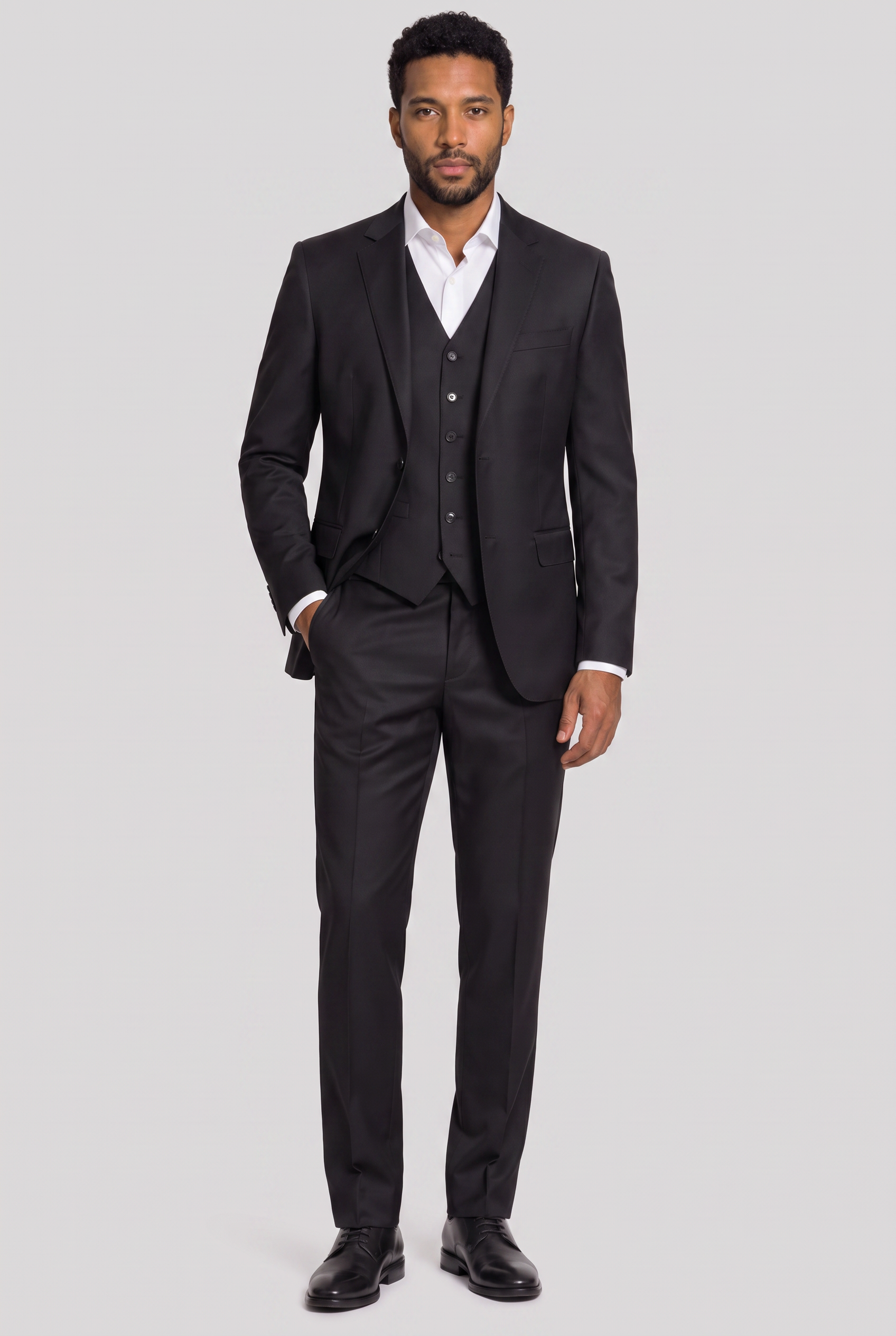 Colete Slim Italiano Poliviscose Preto