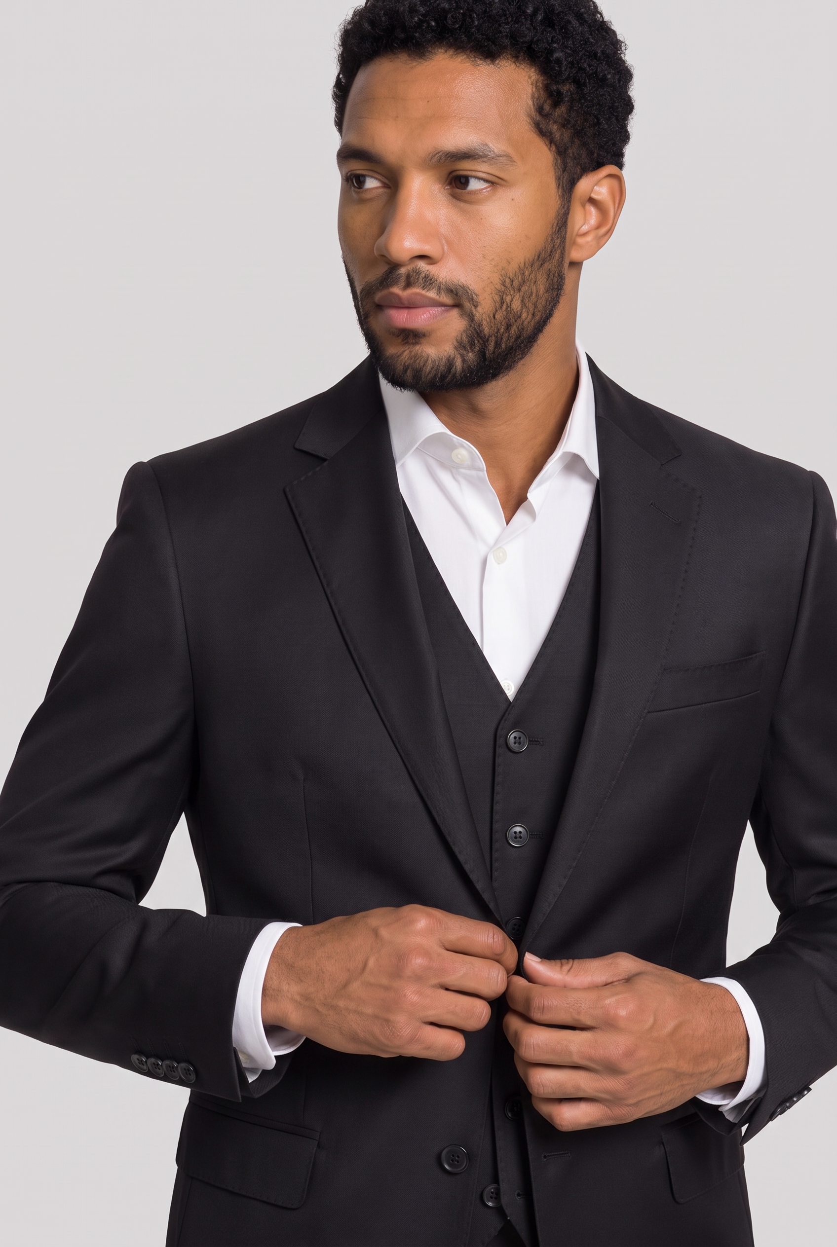 Terno Slim Italiano Poliviscose Preto
