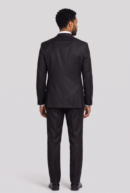 Terno Slim Italiano Poliviscose Preto - detalhe