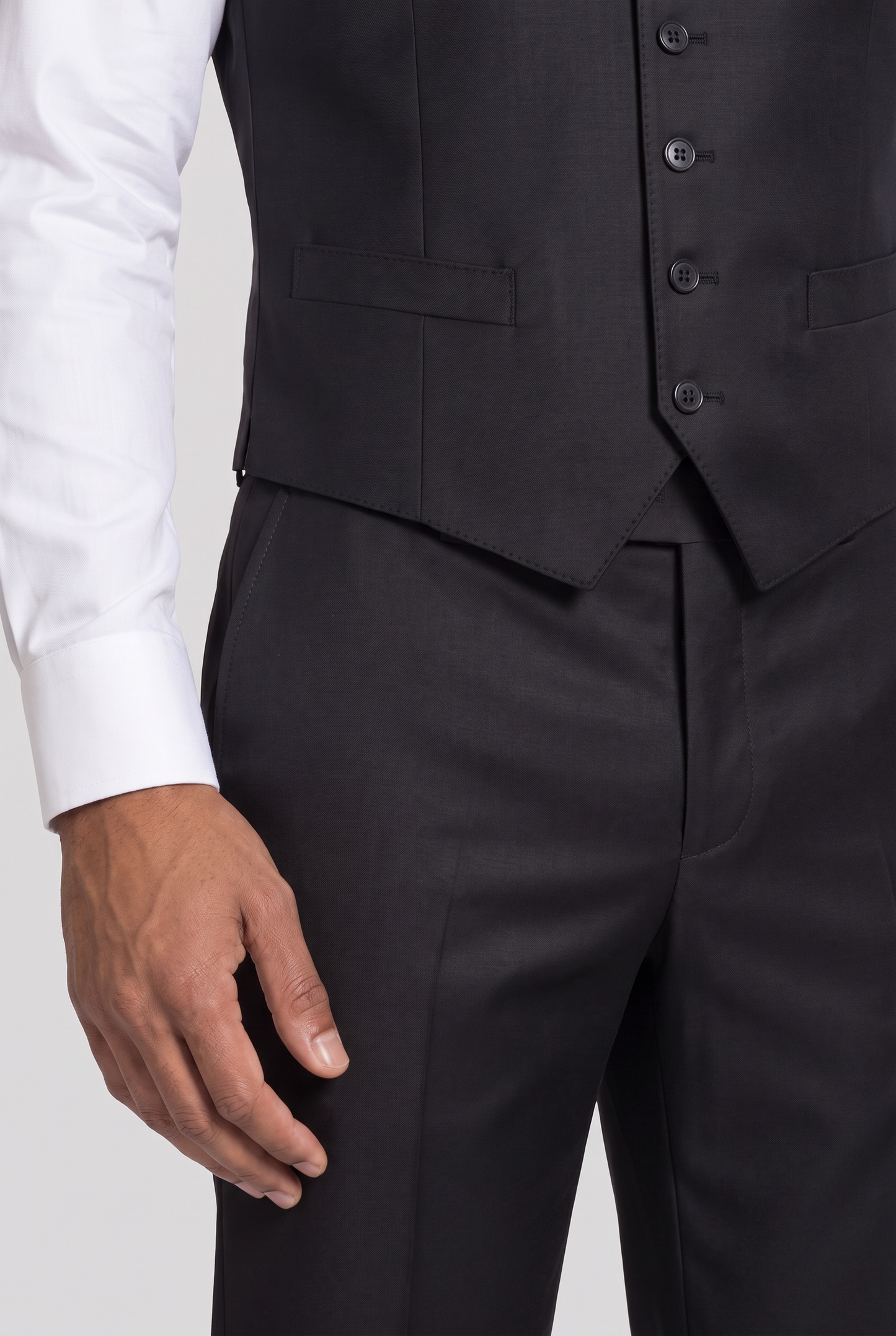 Terno Slim Italiano Poliviscose Preto - calça