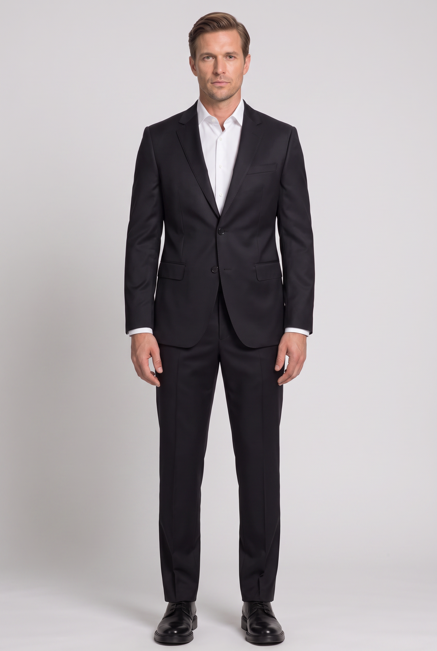Costume Slim Italiano Poliviscose Preto - detalhe