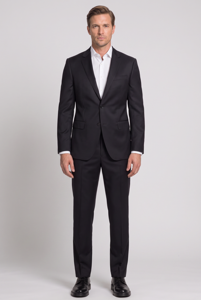 Costume Slim Italiano Poliviscose Preto - detalhe