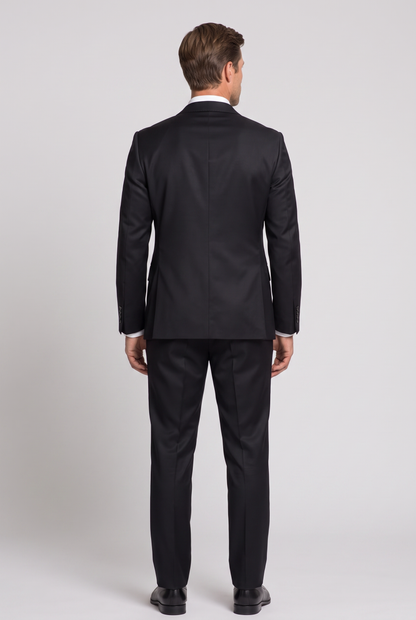 Costume Slim Italiano Poliviscose Preto - detalhe
