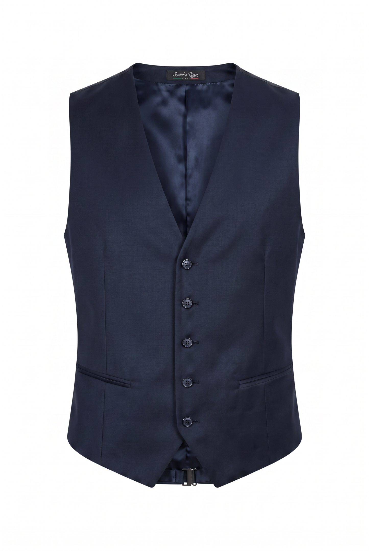 Colete Slim Italiano Poliviscose Azul Marinho - produto com etiqueta Social à Rigor