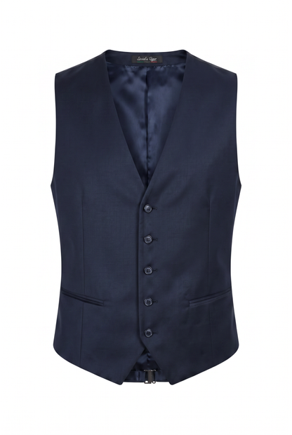 Colete Slim Italiano Poliviscose Azul Marinho - produto com etiqueta Social à Rigor