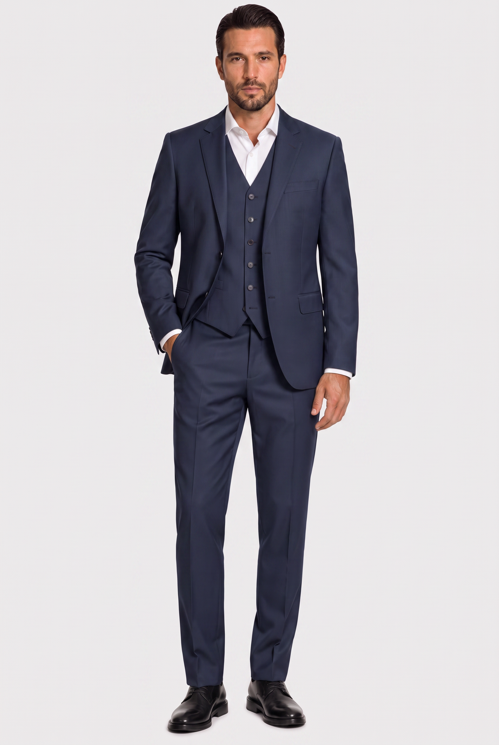 Terno Slim Italiano Poliviscose Azul Marinho