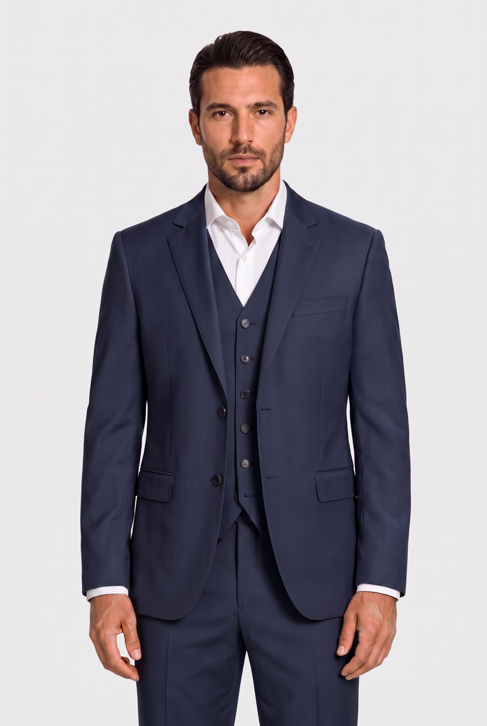 Terno Slim Italiano Poliviscose Azul Marinho - calça