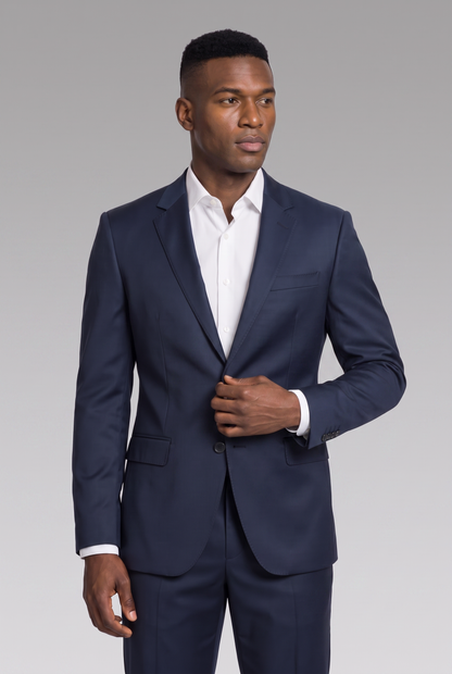 Costume Slim Italiano Poliviscose Azul Marinho