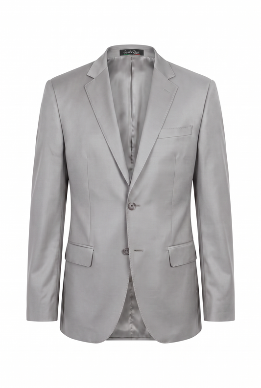 Blazer Slim Italiano Poliviscose Cinza Claro - produto com etiqueta Social à Rigor