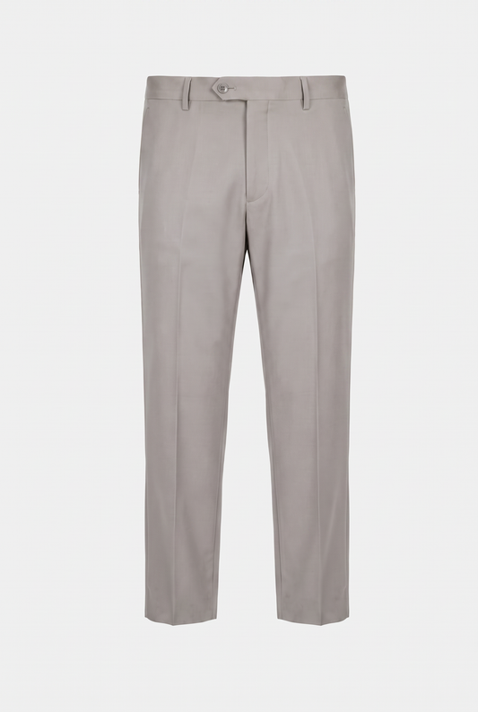 Calça Slim Italiano Poliviscose Cinza Claro - produto frontal