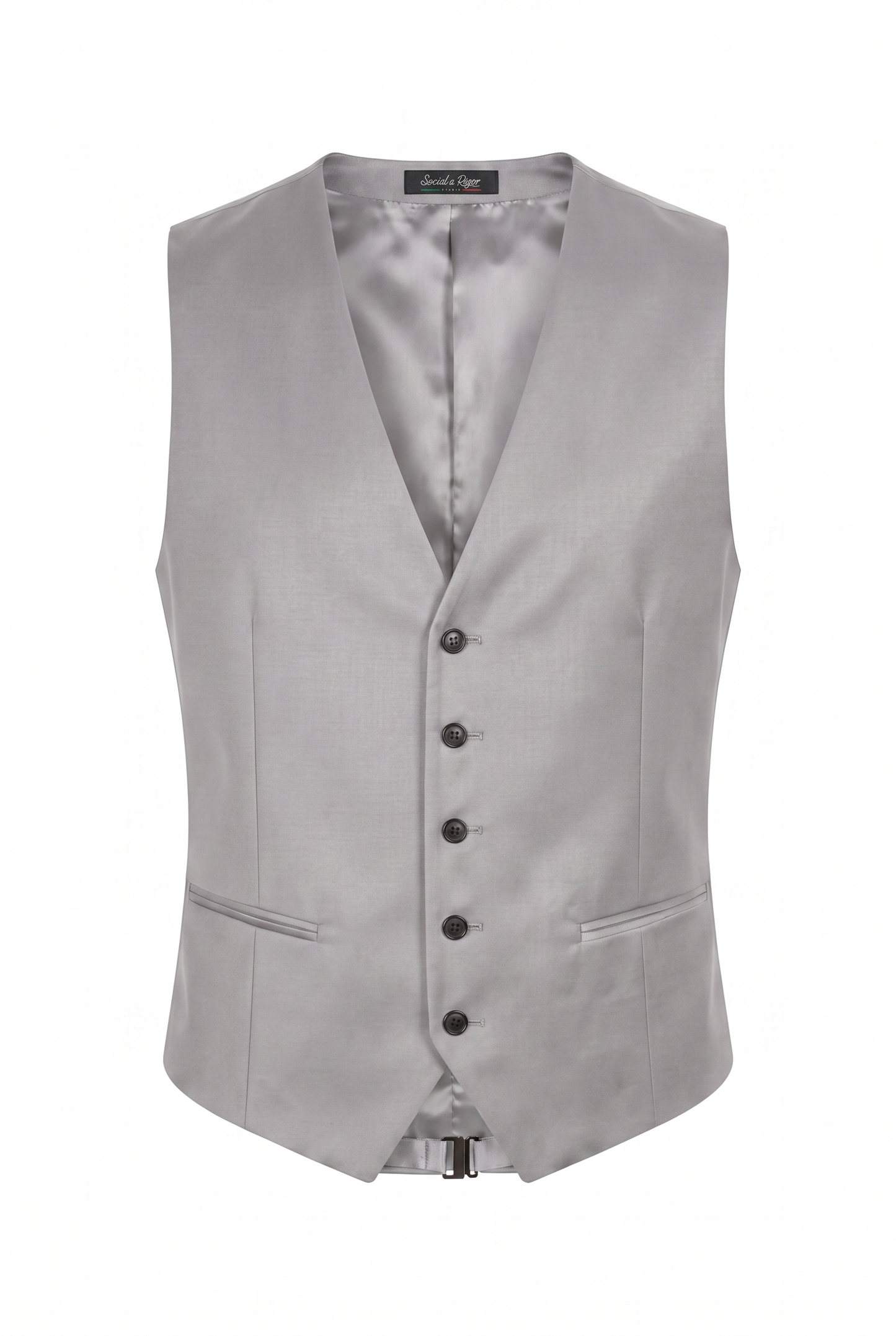Colete Slim Italiano Poliviscose Cinza Claro - produto com etiqueta Social à Rigor