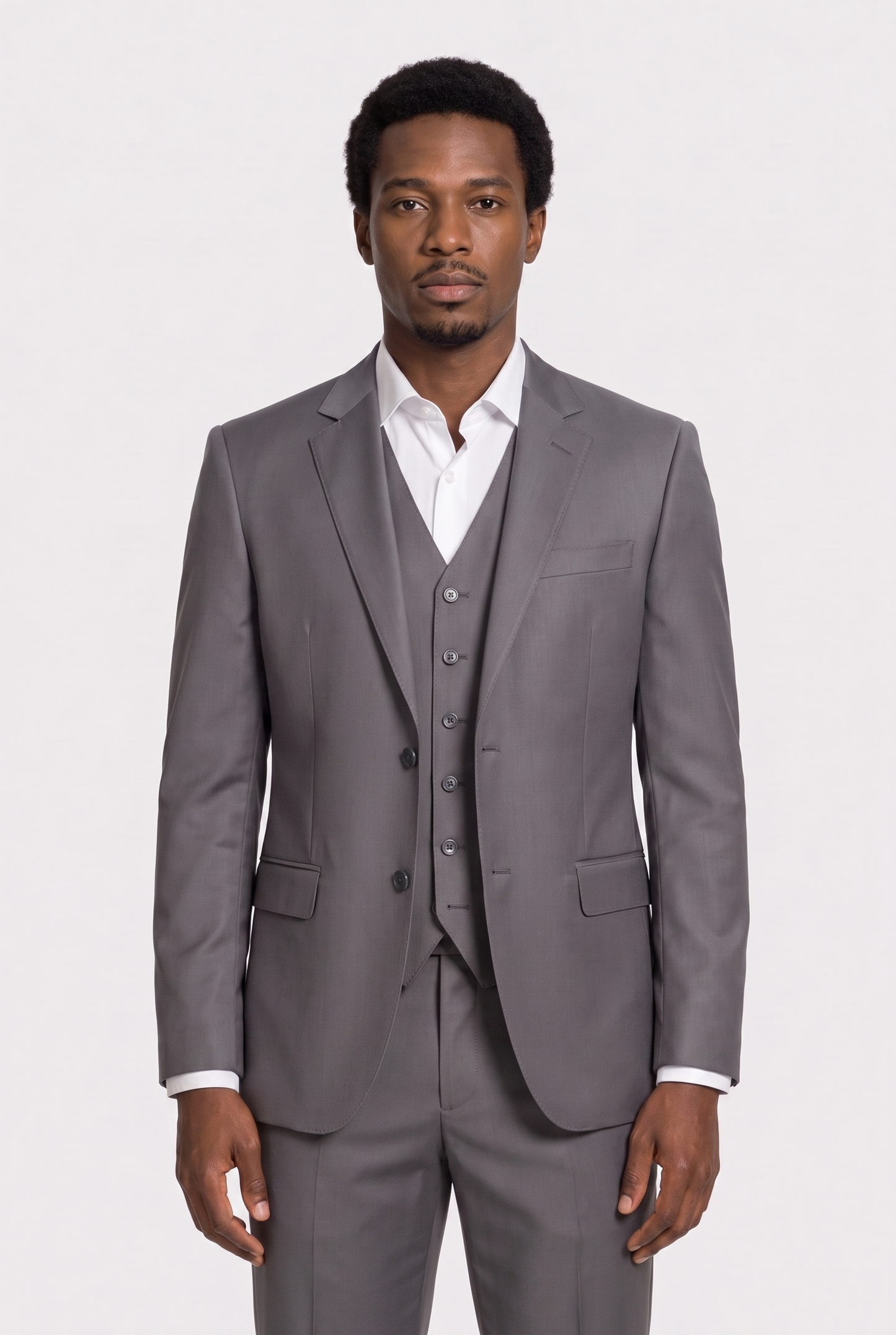 Colete Slim Italiano Poliviscose Chumbo