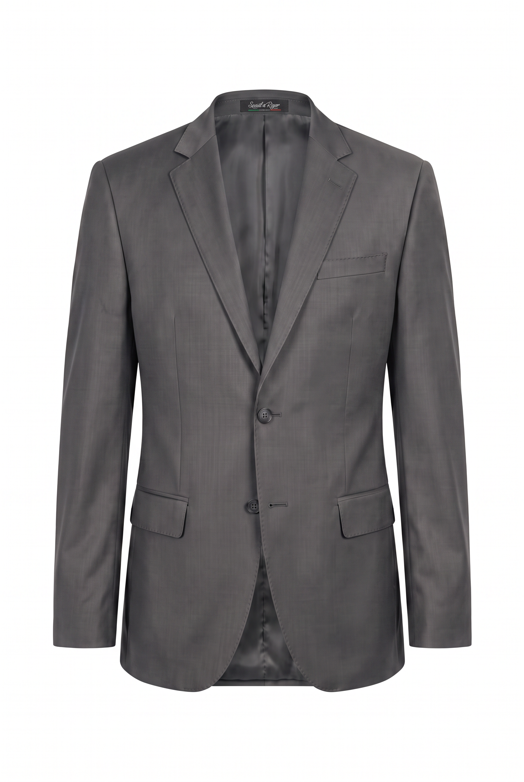 Costume Slim Italiano Poliviscose Chumbo - paletó com etiqueta Social à Rigor