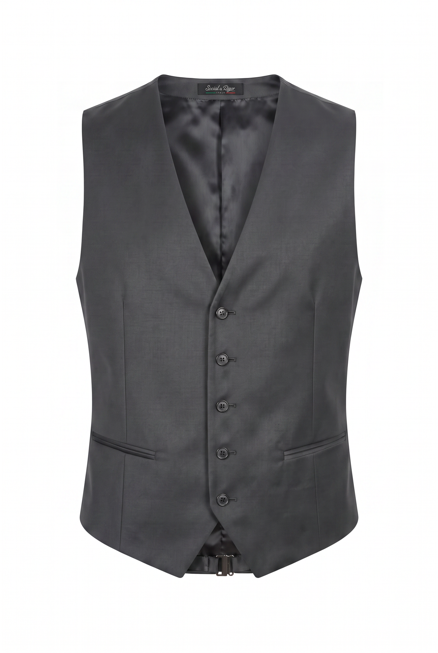 Colete Slim Italiano Poliviscose Chumbo - produto com etiqueta Social à Rigor