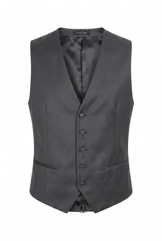 Colete Slim Italiano Poliviscose Chumbo - produto com etiqueta Social à Rigor