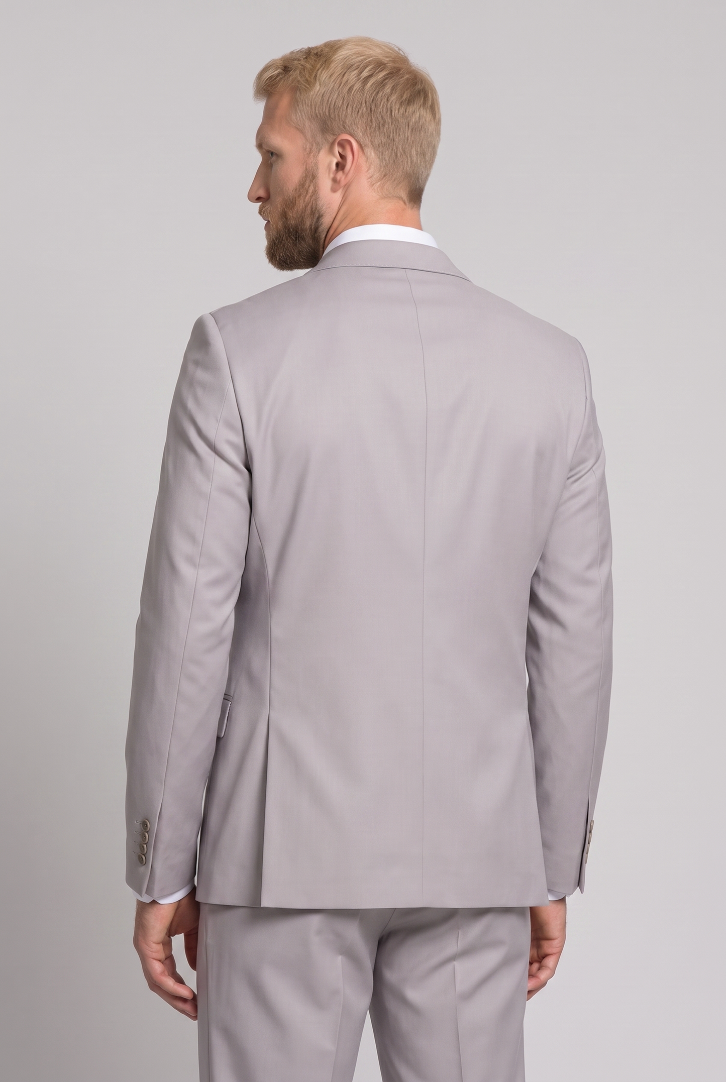 Costume Slim Italiano Poliviscose Cinza Claro