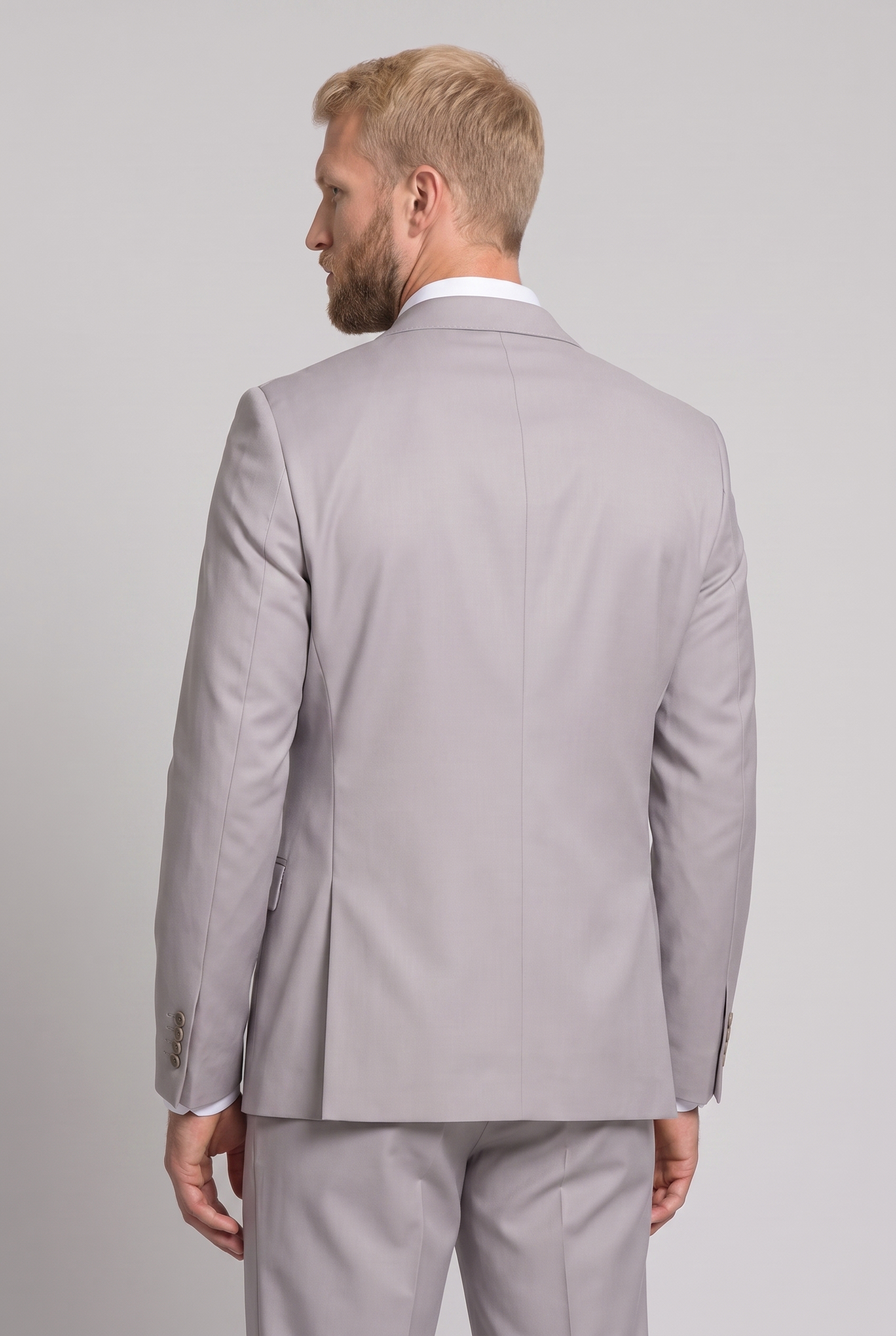 Costume Slim Italiano Poliviscose Cinza Claro