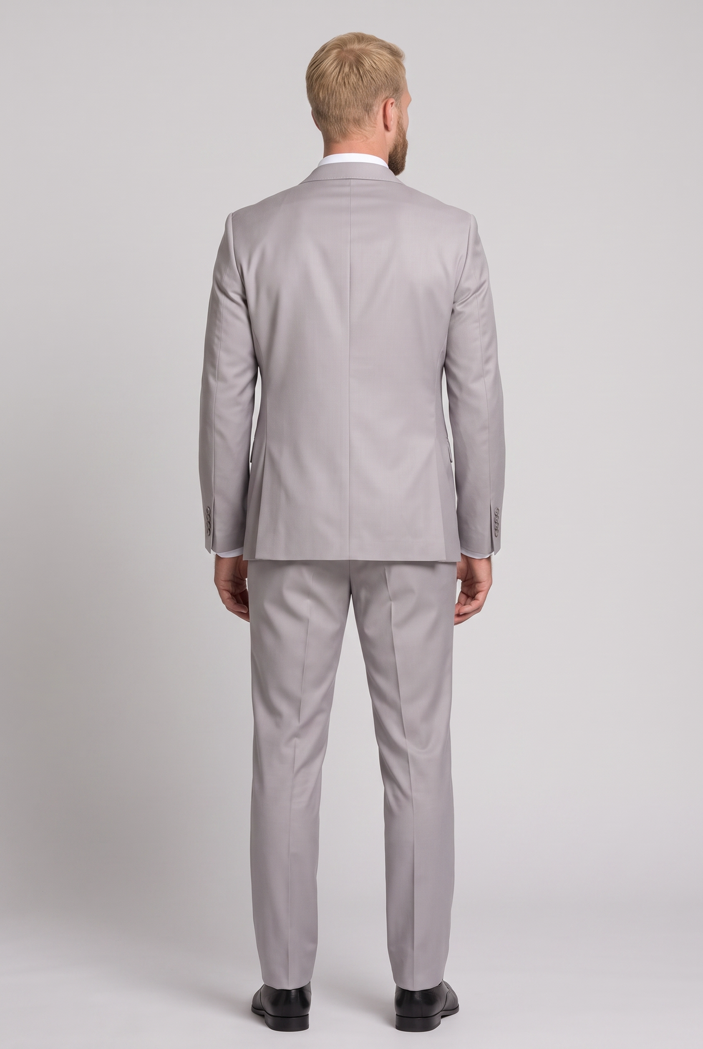 Costume Slim Italiano Poliviscose Cinza Claro - detalhe