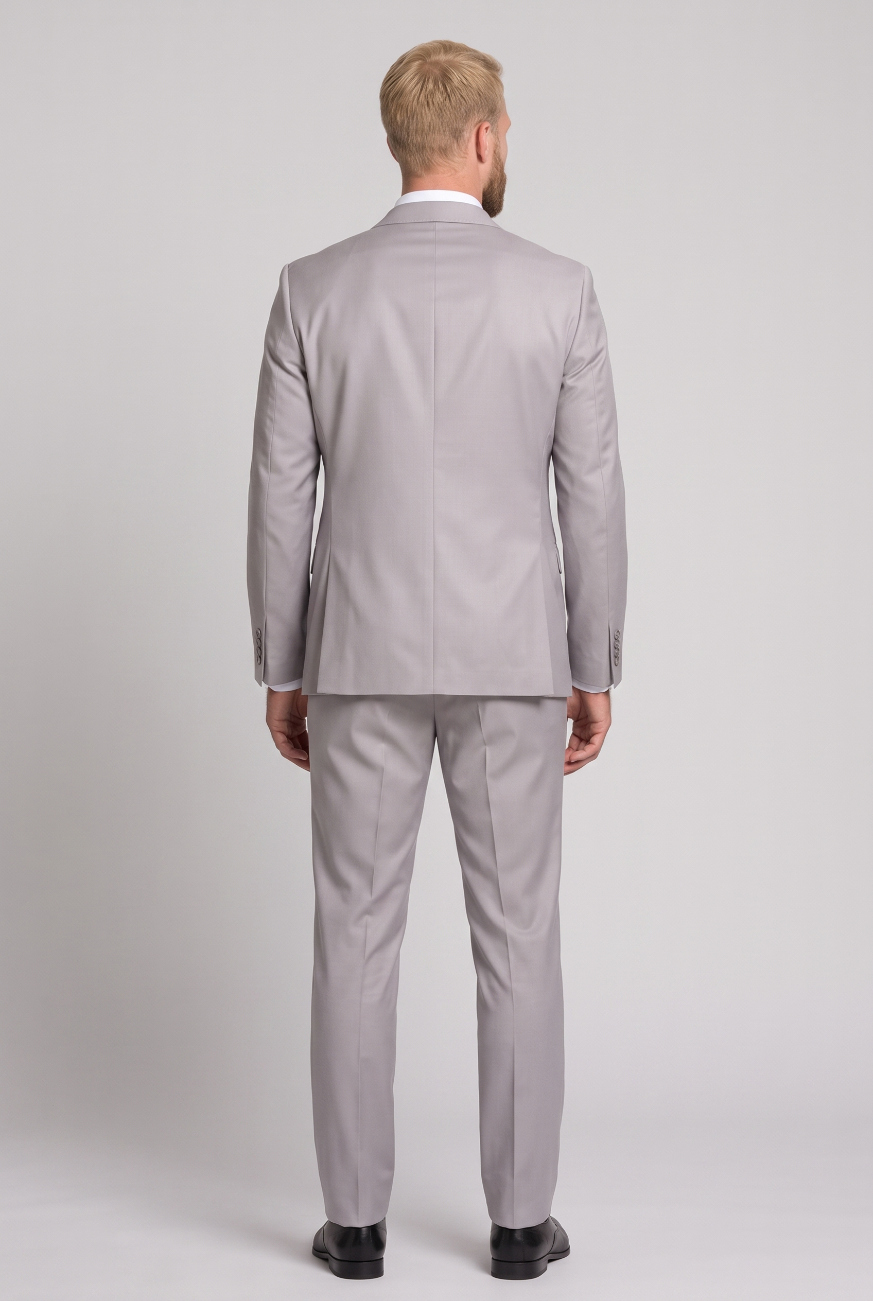 Costume Slim Italiano Poliviscose Cinza Claro - detalhe