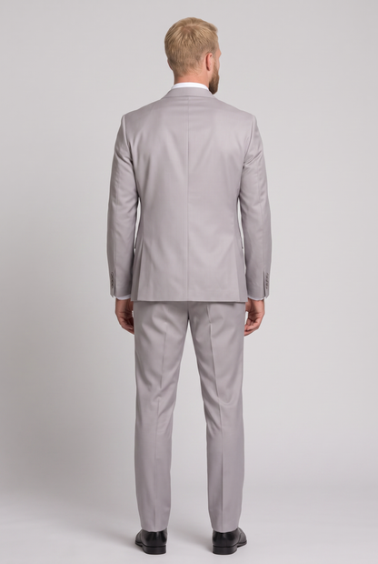 Costume Slim Italiano Poliviscose Cinza Claro - detalhe