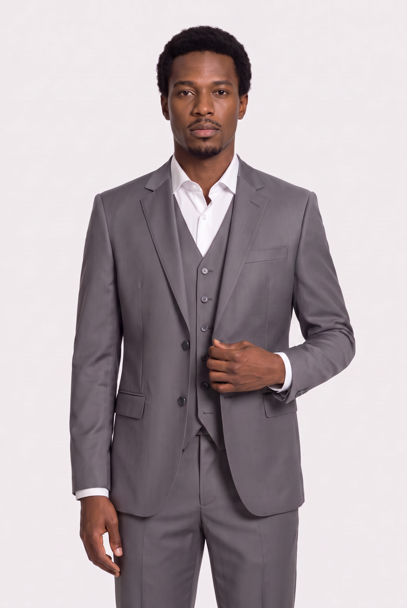 Calça Slim Italiano Poliviscose Chumbo